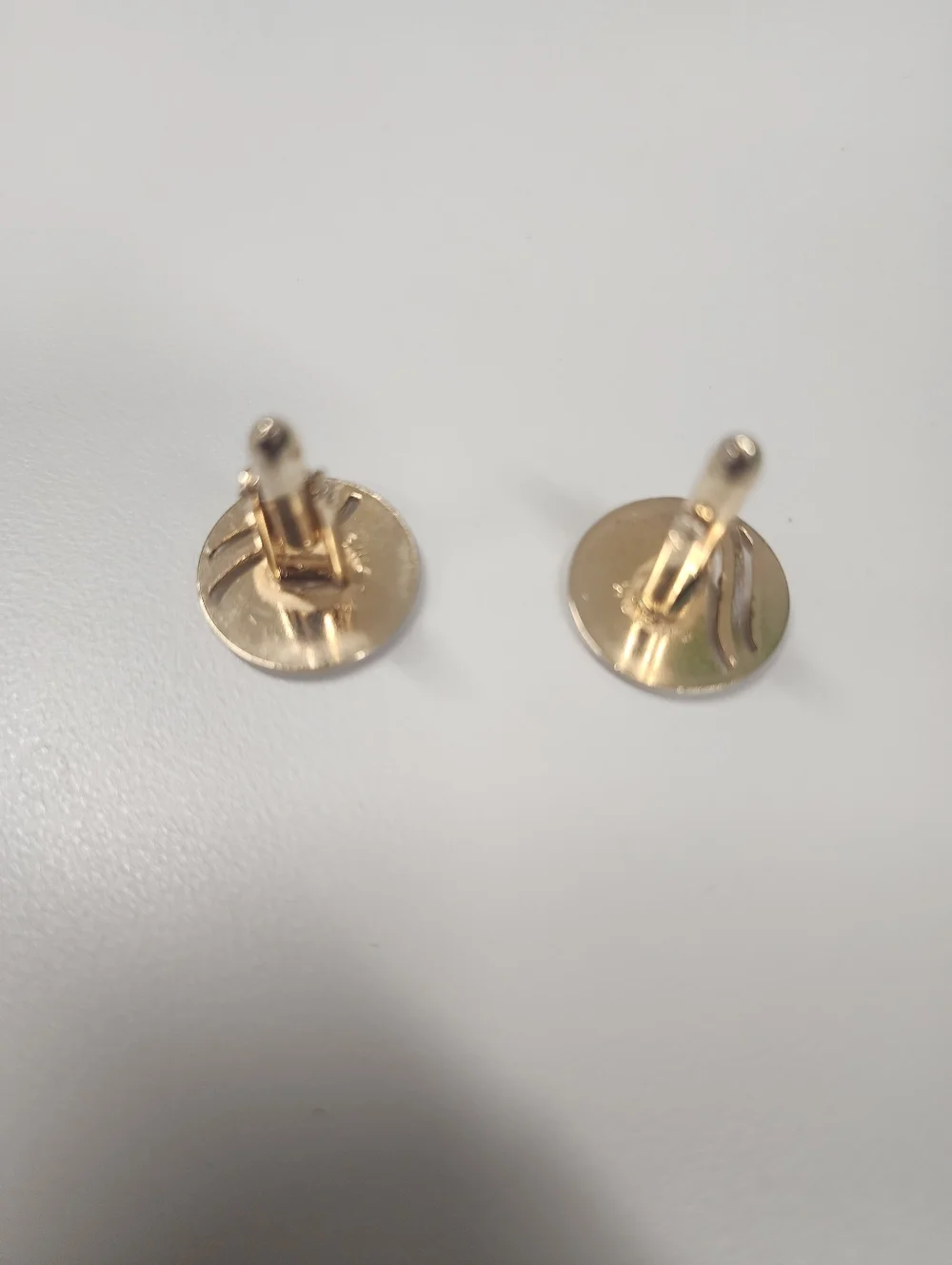 Gold-Tone Round Cuff links with Wave Accent - Men Accessories